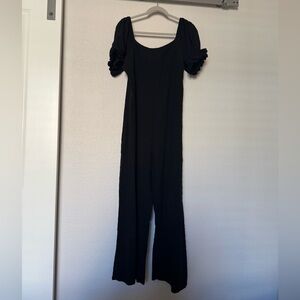 Bohme Classic Black Puff Sleeve Jumpsuit